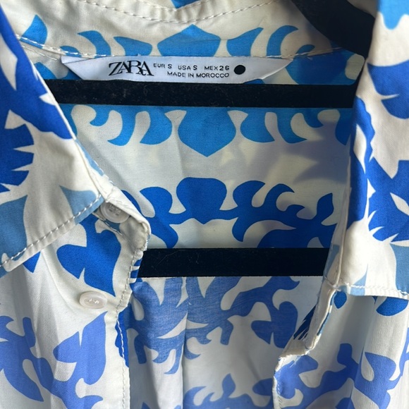 Zara Patterned Poplin Button Down - Picture 3 of 4